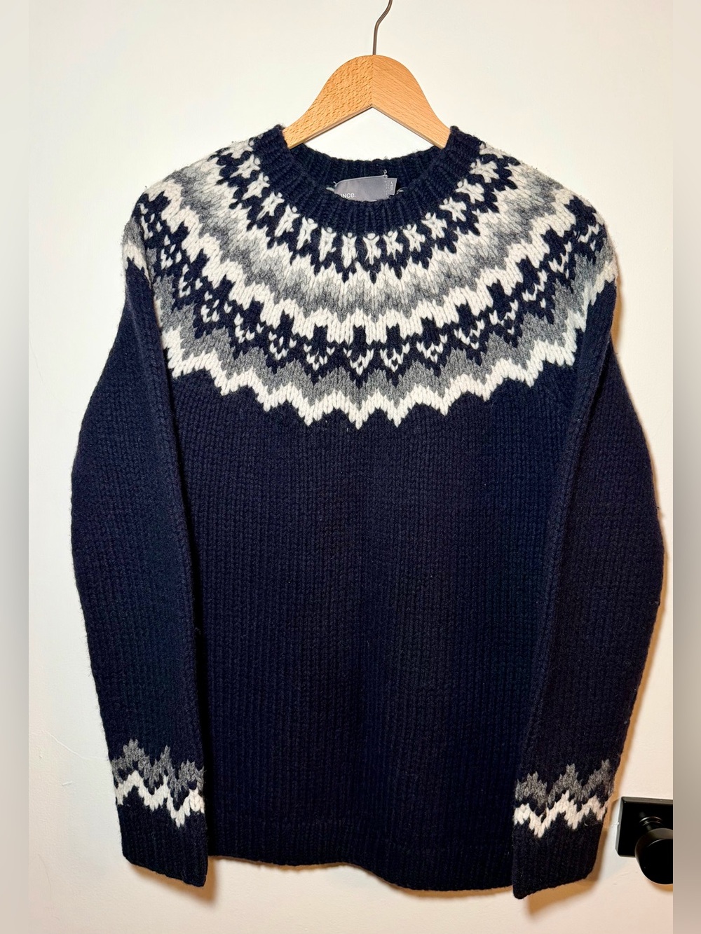 NWT Vince navy blue fair isle sweater Size XL